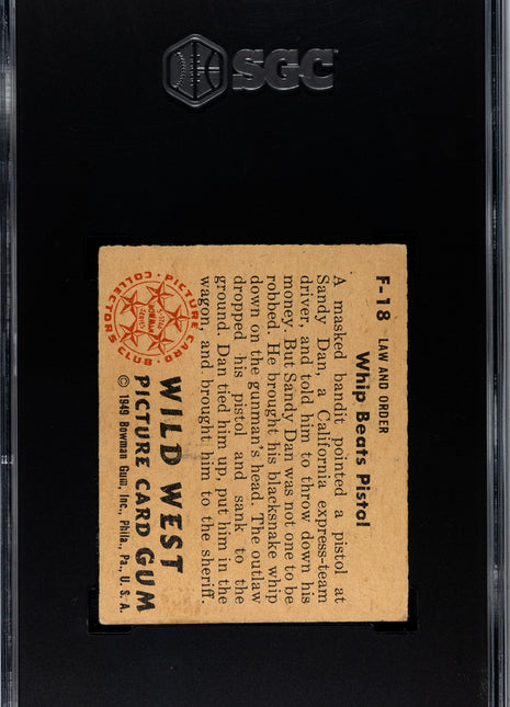 1950 Bowman Wild West Whip Beats Pistol #F-18 SGC 5