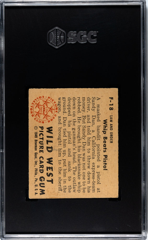 1950 Bowman Wild West Whip Beats Pistol #F-18 SGC 5
