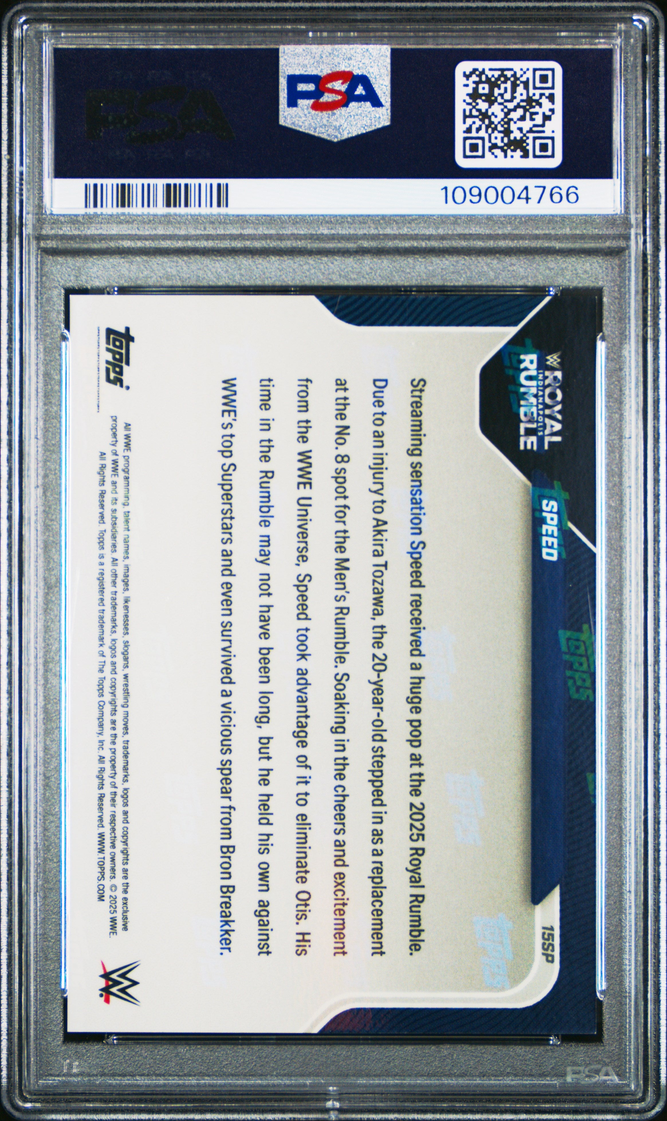 2025 Topps Now WWE Speed #15SP PSA 9