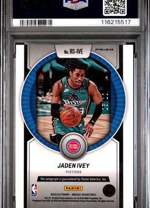 2022 Panini Mosaic Rookie Scripts Jaden Ivey Gold #RSIVE PSA 9
