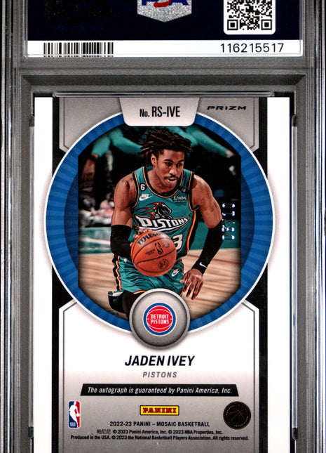 2022 Panini Mosaic Rookie Scripts Jaden Ivey Gold #RSIVE PSA 9