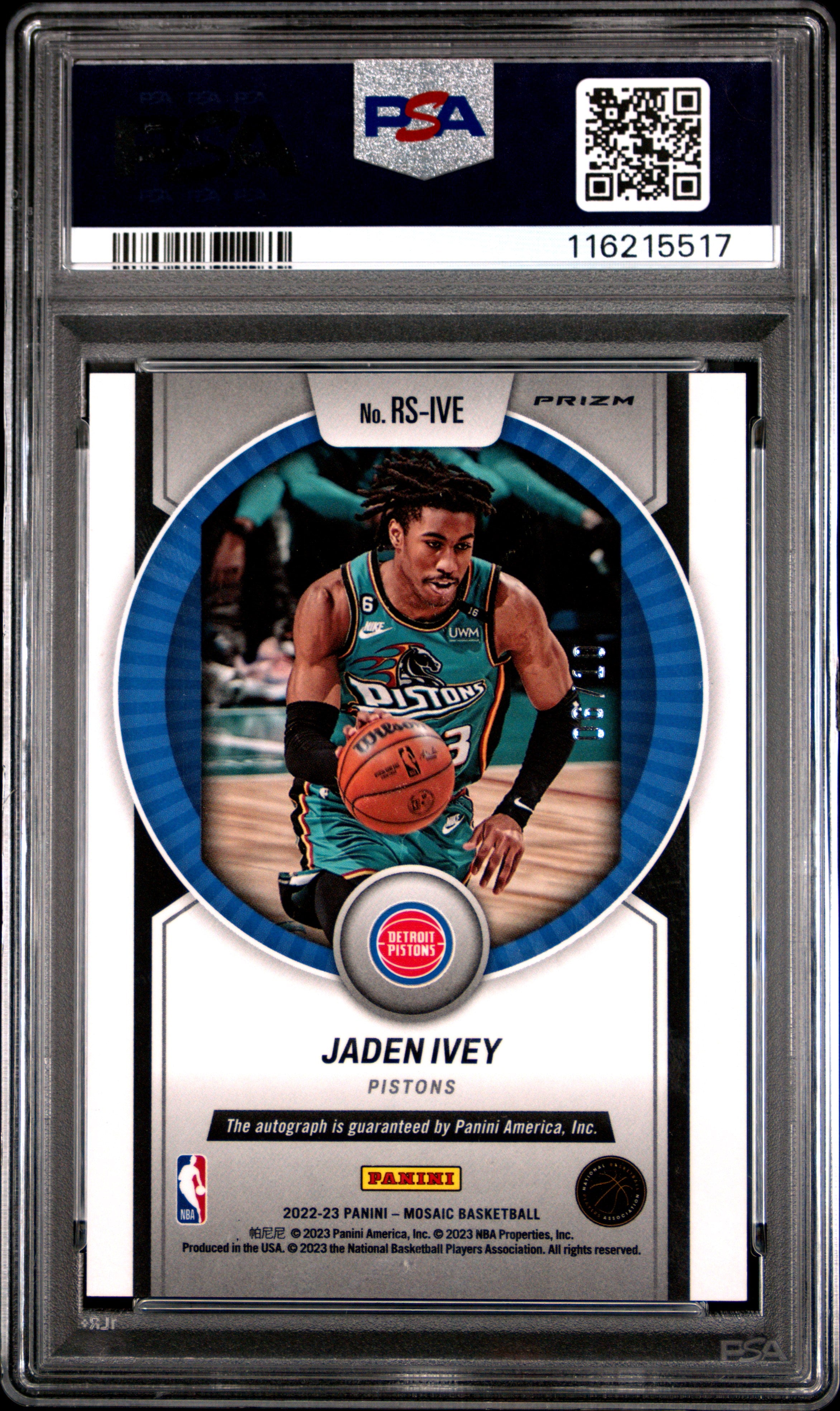 2022 Panini Mosaic Rookie Scripts Jaden Ivey Gold #RSIVE PSA 9