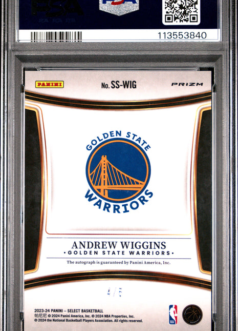 2023 Panini Select Signatures Andrew Wiggins Green Prizm #SSWIG PSA 10
