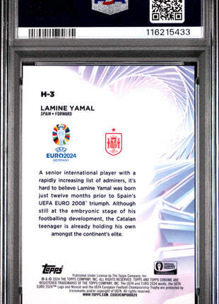 2024 Topps Chrome UEFA Euro Hobby Masters Lamine Yamal #H3 PSA 10