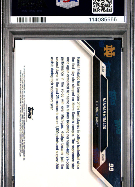 2024-25 Bowman U Now Hannah Hidalgo Ncaa Logo #99 33/49 PSA 9