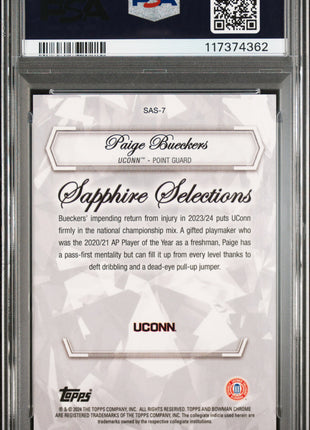 2023 Bowman University Chrome Sapphire Selections Paige Bueckers #SAS7 PSA 10