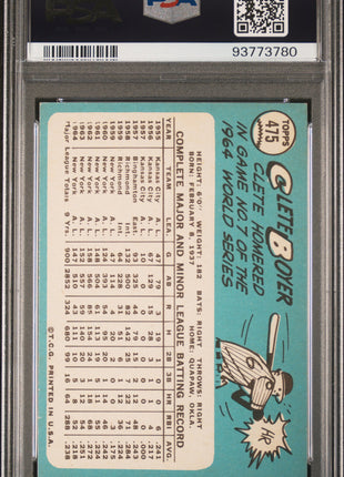 1965 Topps Clete Boyer #475 PSA 9