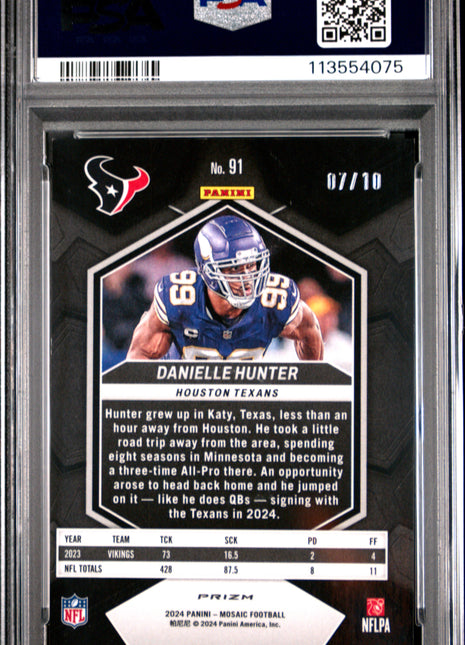 2024 Panini Mosaic Danielle Hunter Gold #91 PSA 9