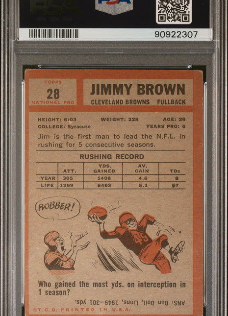 1962 Topps Jim Brown #28 PSA 2