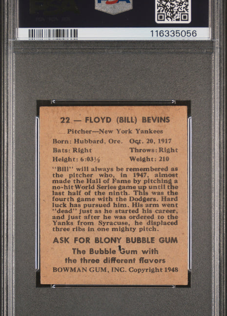 1948 Bowman Floyd Bevins #22 PSA 4