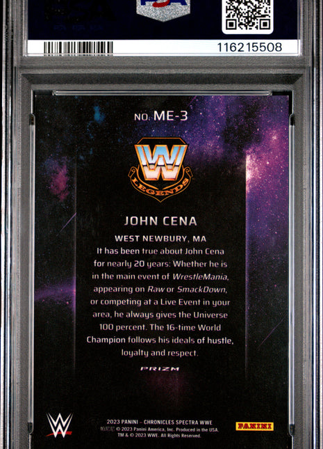 2023 Panini Chronicles WWE Main Event John Cena #ME3 PSA 9