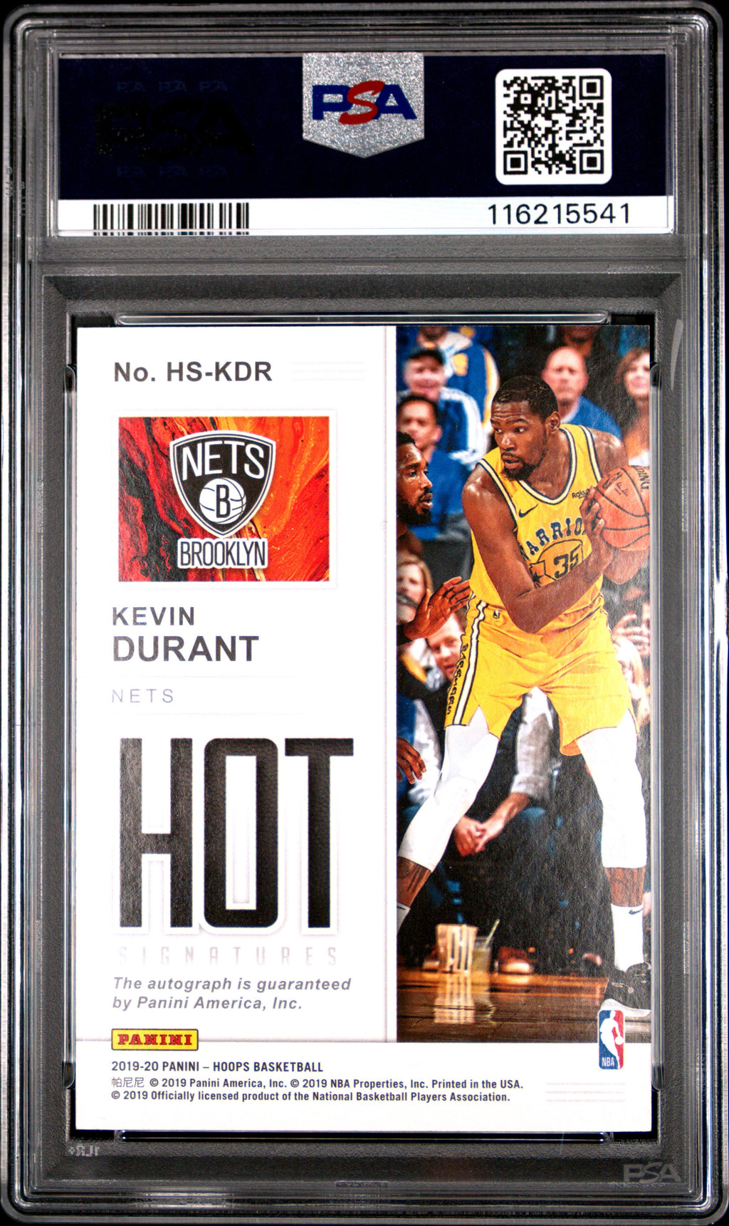 2019 Panini Hoops Hot Signatures Kevin Durant #KDR PSA 10