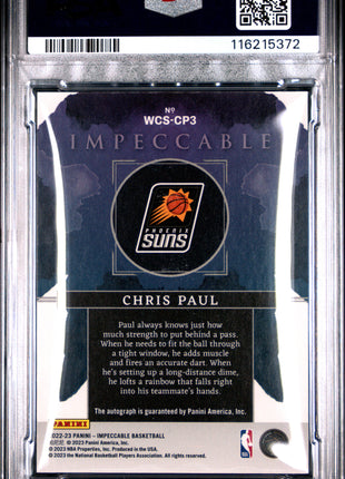 2022 Panini Impeccable Watercolor Signatures Chris Paul Holo Silver #WCSCP3 PSA 10