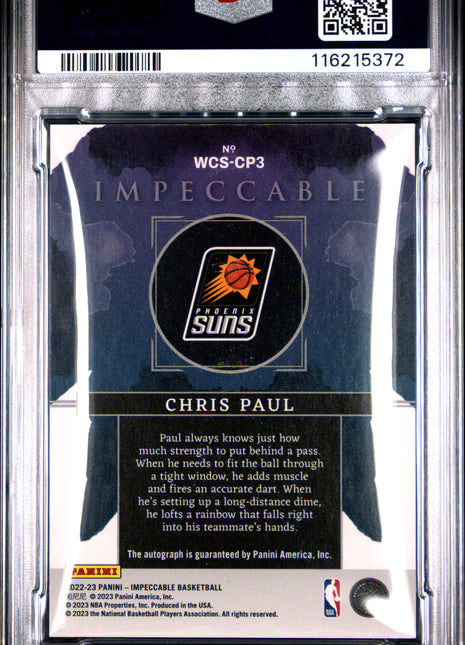 2022 Panini Impeccable Watercolor Signatures Chris Paul Holo Silver #WCSCP3 PSA 10