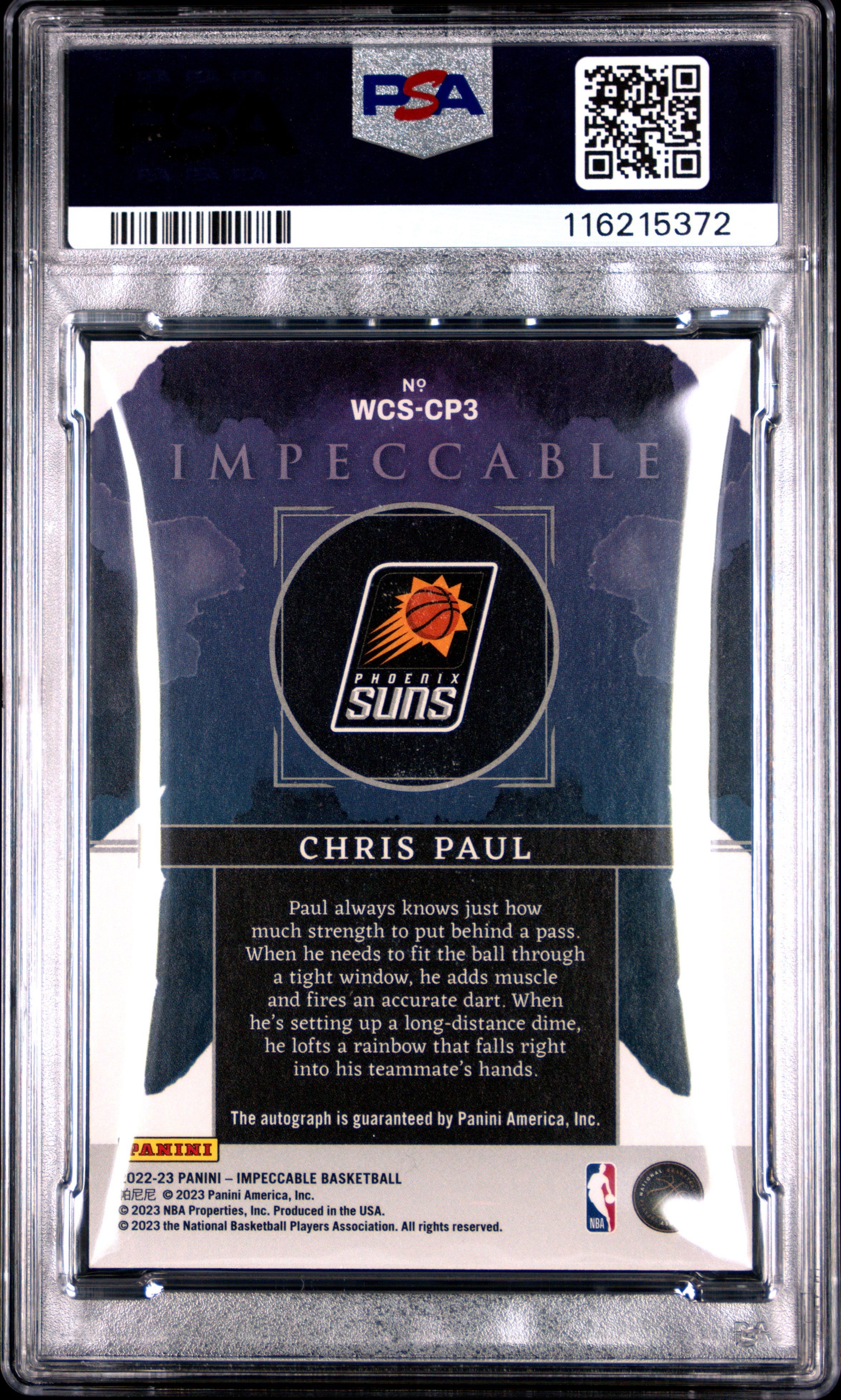 2022 Panini Impeccable Watercolor Signatures Chris Paul Holo Silver #WCSCP3 PSA 10