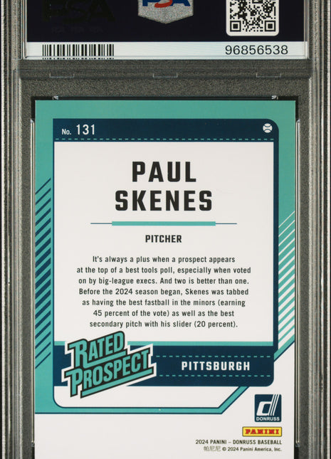 2024 Panini Donruss Paul Skenes #131 PSA 9