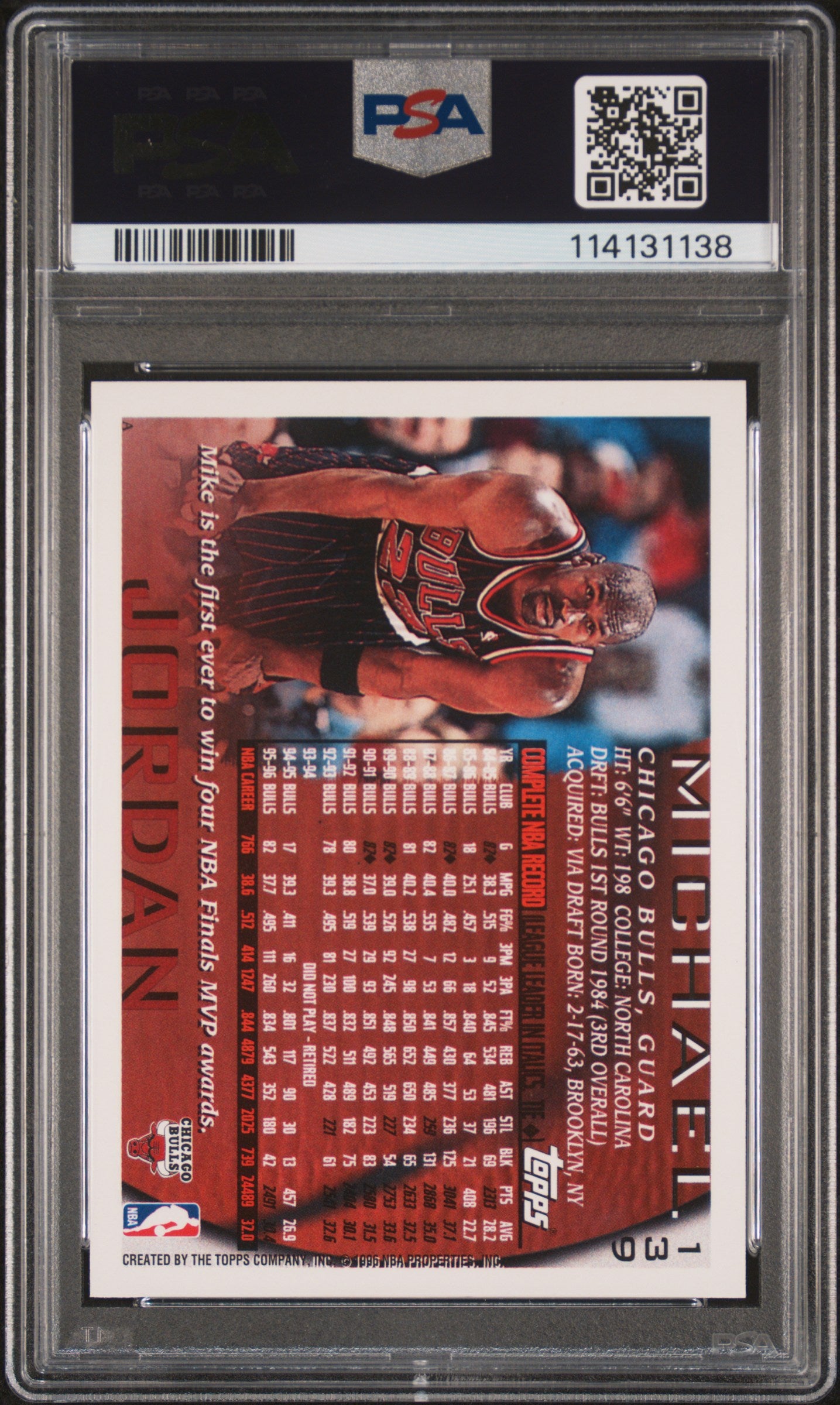 1996 Topps Michael Jordan NBA 50th #139 PSA 6