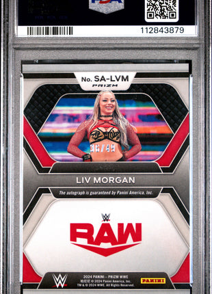 2024 Panini Prizm WWE Superstar Autographs LIV Morgan Blue #SALVM PSA 10