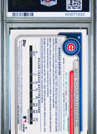 2024 Bowman Chrome Mega Box Pete Crow-Armstrong Gold Refractor #45 PSA 9
