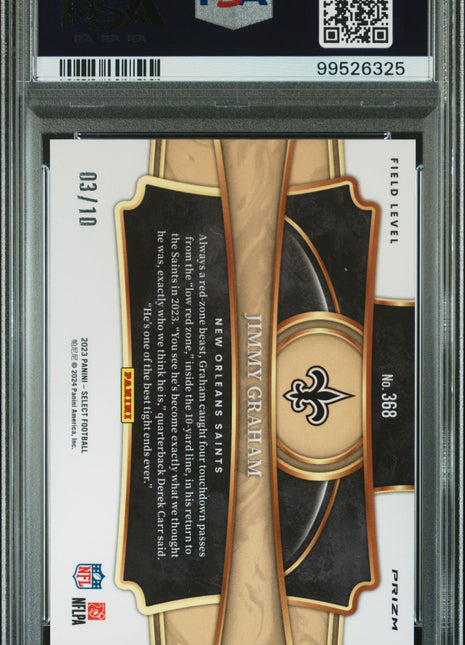 2023 Panini Select Jimmy Graham Gold Prizm #368 PSA 9