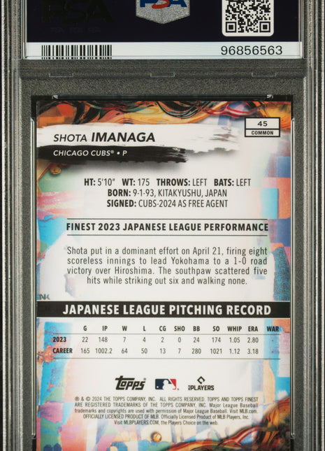 2024 Topps Finest Shota Imanaga #45 PSA 10