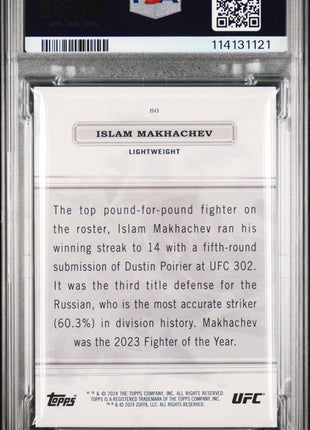 2024 Topps Royalty UFC Islam Makhachev Purple #80 03/35 PSA 9