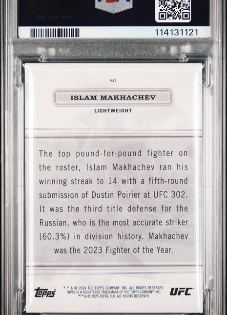 2024 Topps Royalty UFC Islam Makhachev Purple #80 03/35 PSA 9