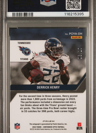 2022 Panini Contenders Optic Player Of The Year Contenders Autographs Derrick Henry Gold #POYADH PSA 9