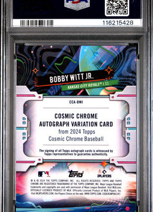 2024 Topps Chrome Cosmic Cosmic Chrome Autographs Bobby Witt JR. #BWI PSA 10