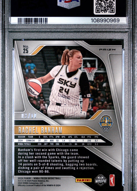 2024 Panini Prizm WNBA Rachel Banham Gold #25 PSA 8
