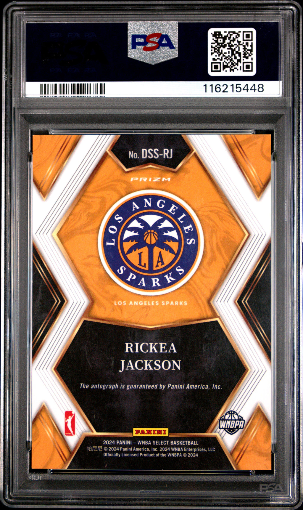 2024 Panini Select WNBA Draft Selections Signatures Rickea Jackson #DSSRJ PSA 9