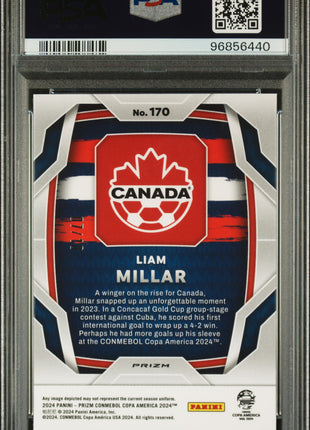 2024 Panini Prizm Conmebol Copa America Liam Millar Gold /10#170 PSA 8