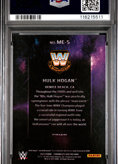 2023 Panini Chronicles WWE Main Event Hulk Hogan #ME5 PSA 8