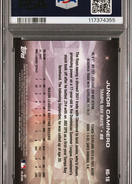 2024 Topps Hidden Gems Junior Caminero #HG16 PSA 9
