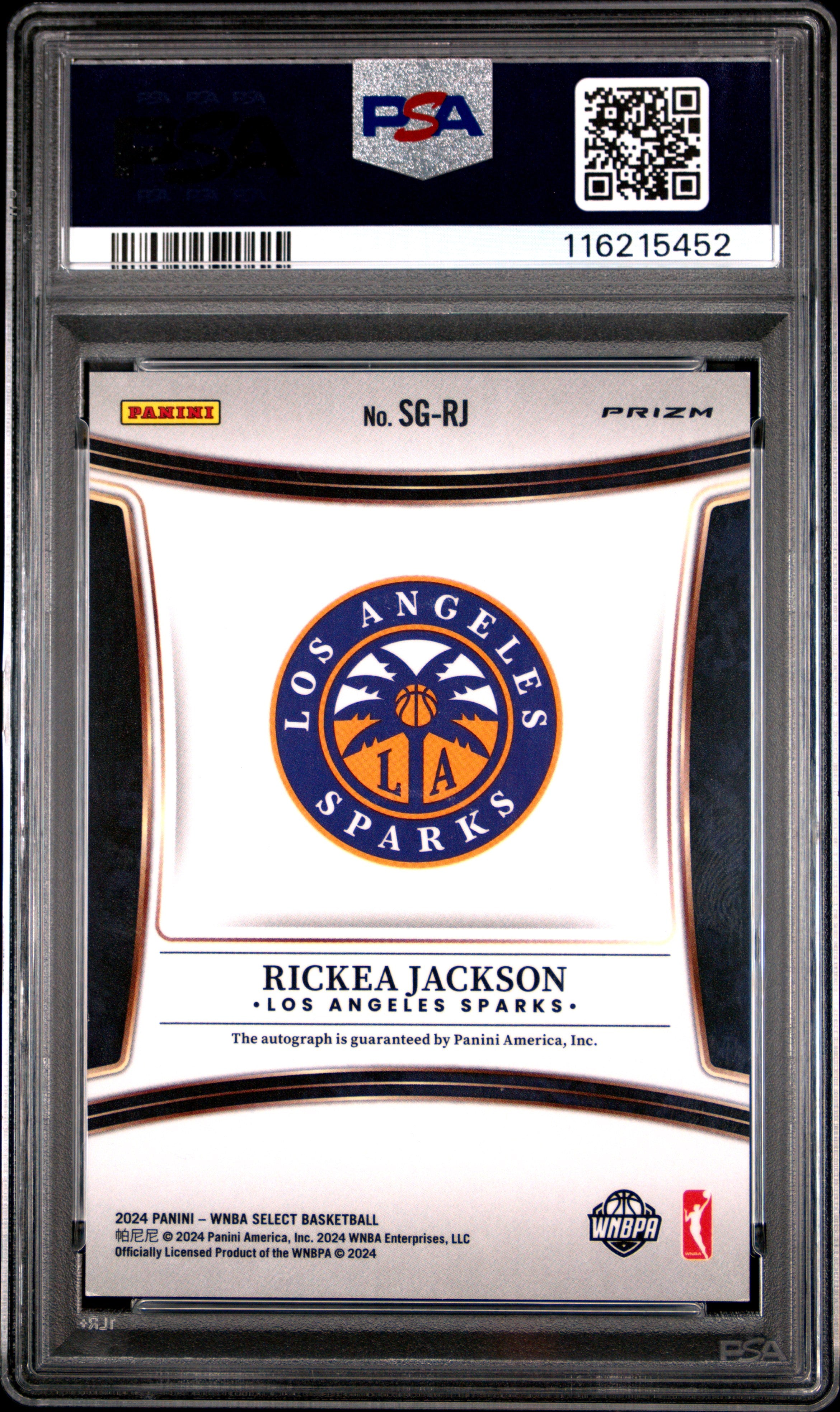2024 Panini Select WNBA Signatures Rickea Jackson #SGRJ PSA 10