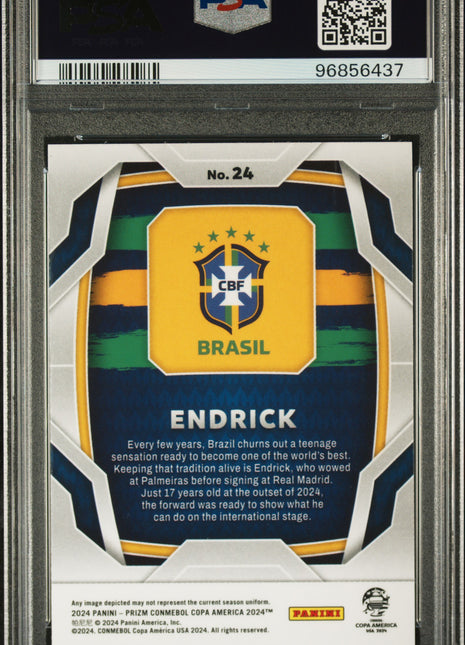 2024 Panini Prizm Conmebol Copa America Endrick #24 PSA 10