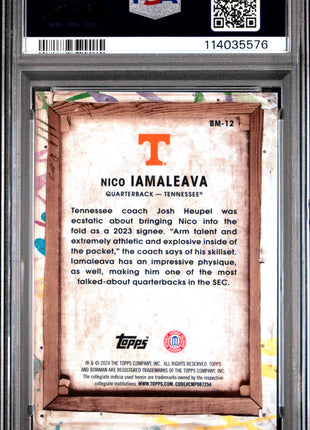 2024 Bowman Best University Bowman Masterpieces Nico Iamaleava BM Red Geometric #BM12 08/10 PSA 10