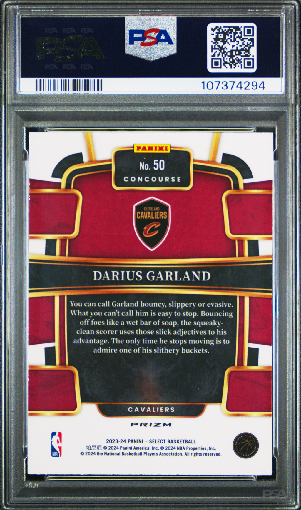 2023 Panini Select Darius Garland Elephant Prizm #50 PSA 10