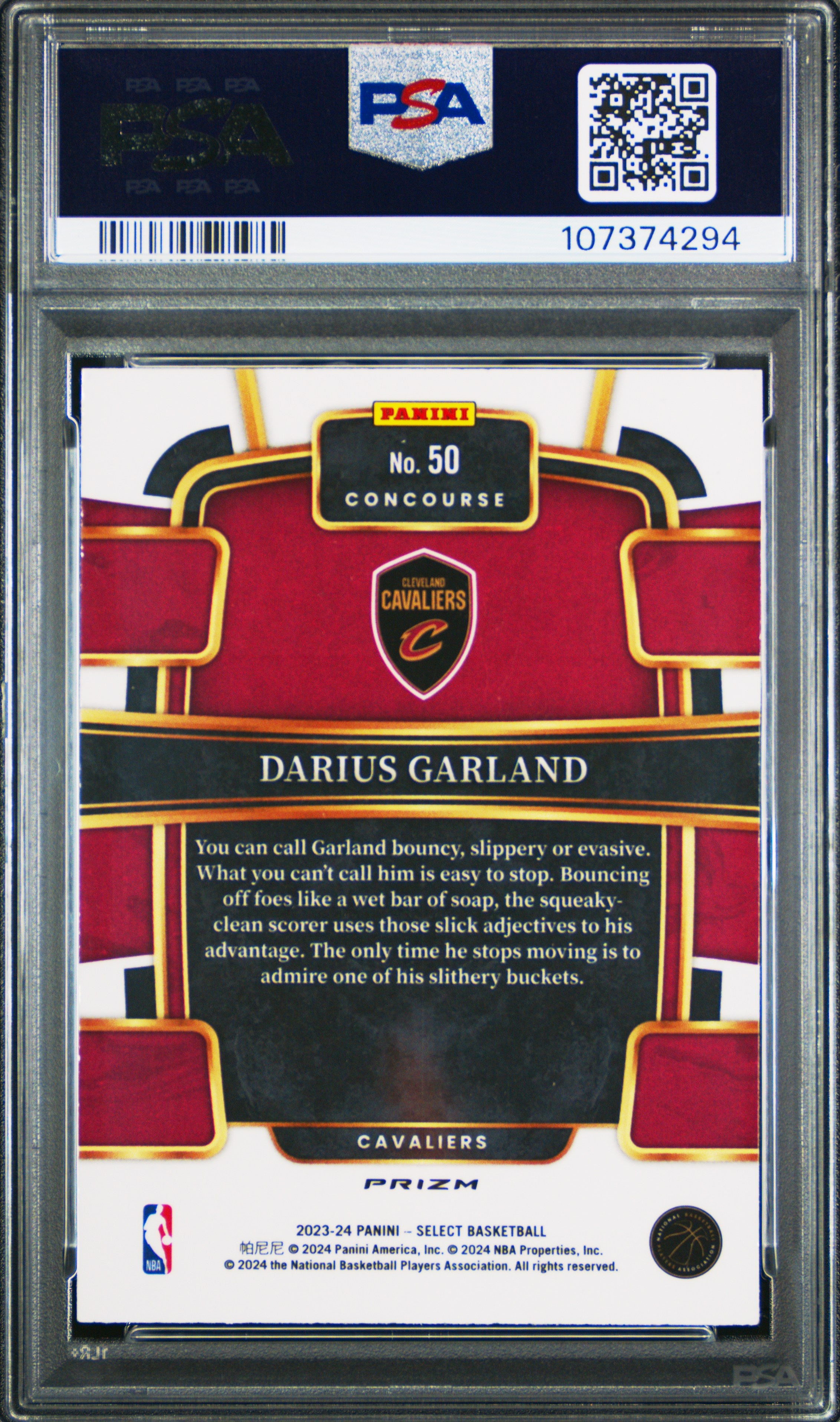 2023 Panini Select Darius Garland Elephant Prizm #50 PSA 10
