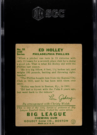 1934 Goudey Ed Holley #55 SGC 4.5