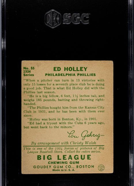 1934 Goudey Ed Holley #55 SGC 4.5