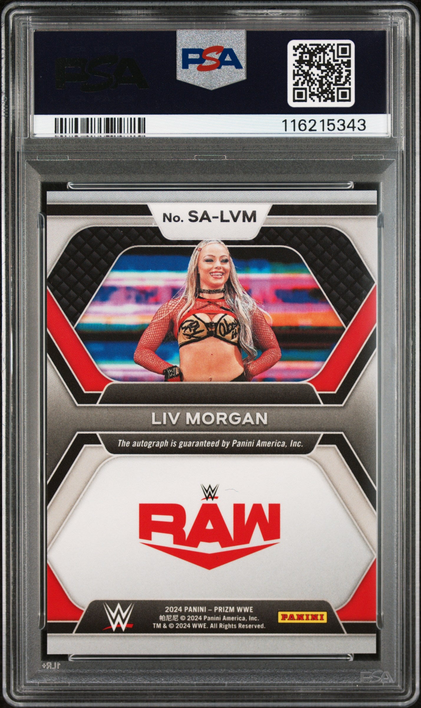 2024 Panini Prizm WWE Superstar Autographs LIV Morgan #SALVM PSA 9