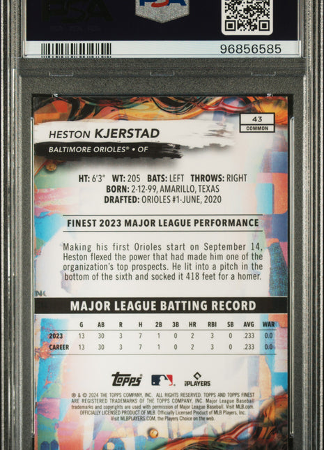 2024 Topps Finest Heston Kjerstad Checkerboard Refractor #43 PSA 10