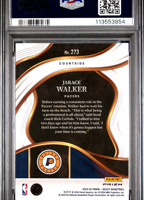 2023 Panini Select Jarace Walker Zebra Prizm #273 PSA 9