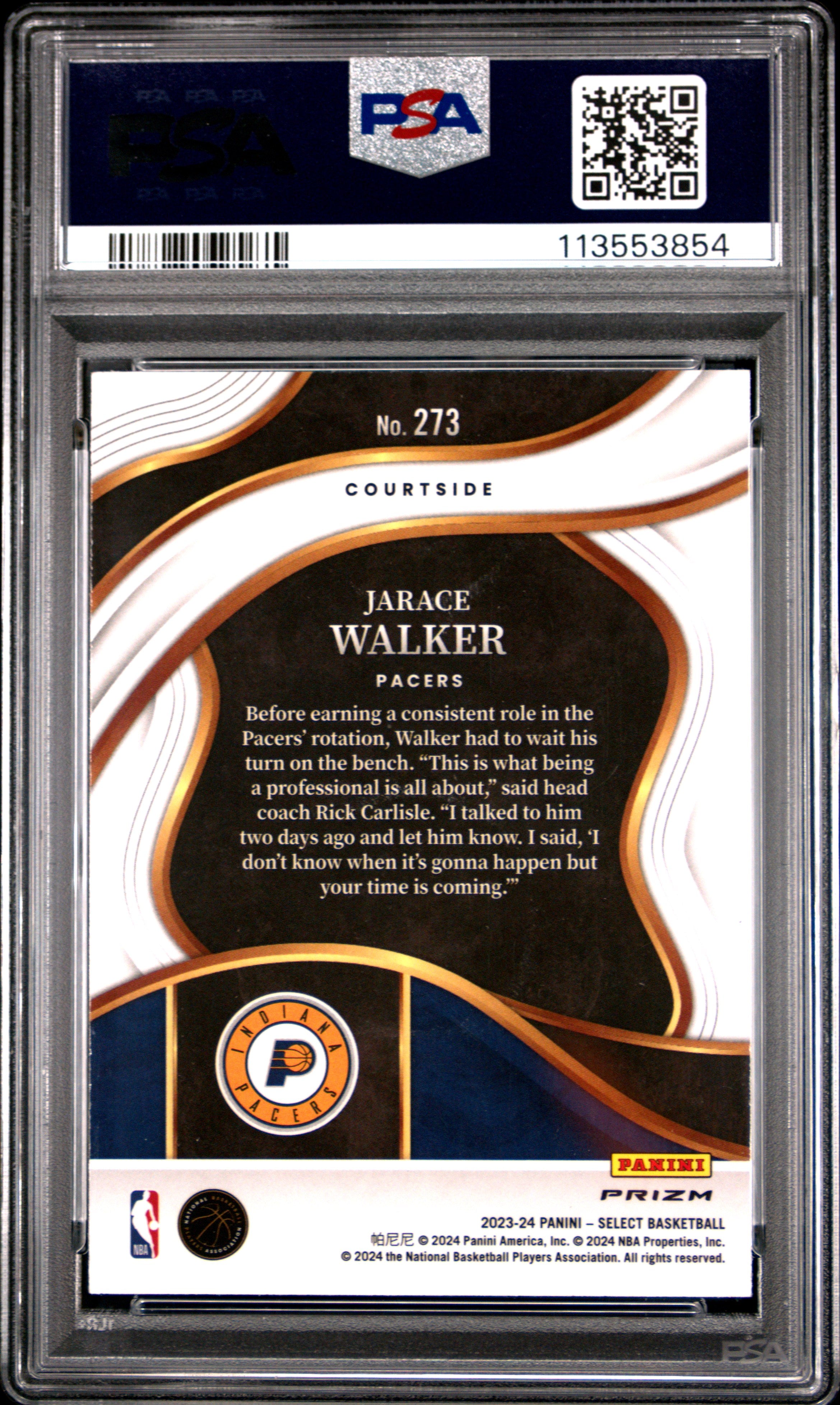 2023 Panini Select Jarace Walker Zebra Prizm #273 PSA 9