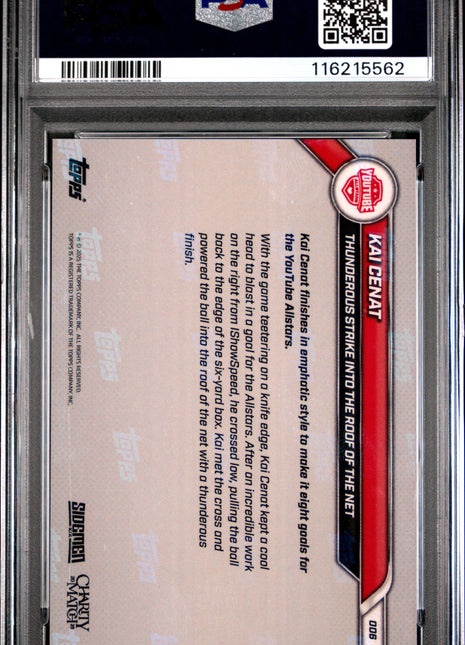 2025 Topps Now Sidemen Charity Match Kai Cenat #006 PSA 10