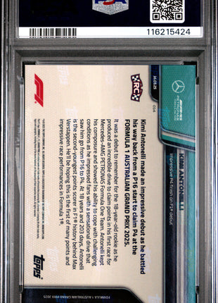 2025 Topps Now Formula 1 Kimi Antonelli #14 PSA 10