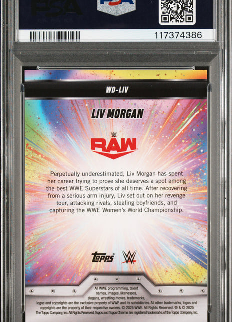 2025 Topps Chrome WWE Women's Division LIV Morgan Purple Geo #LIV 10/10 PSA 10