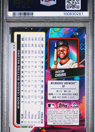 2024 Topps Chrome Cosmic Jackson Chourio Rookie PSA 9 2024 Topps Chrome Cosmic Jackson Chourio #179 PSA 9