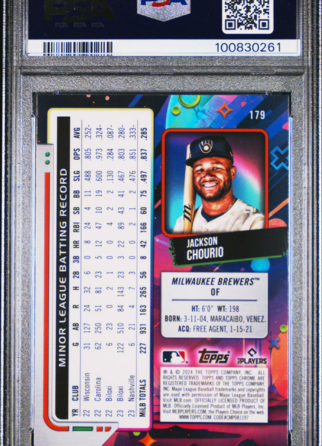 2024 Topps Chrome Cosmic Jackson Chourio Rookie PSA 9 2024 Topps Chrome Cosmic Jackson Chourio #179 PSA 9